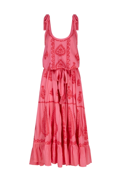 Atzaro Maxi Dress Coral