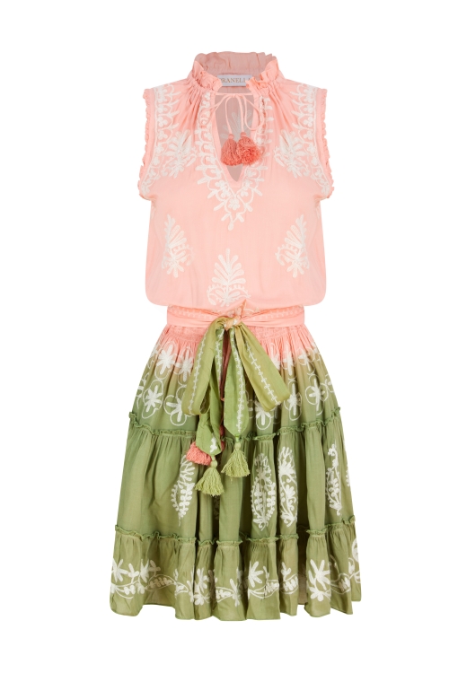 Celon Mini Dress Peach-Pistachio Ombre