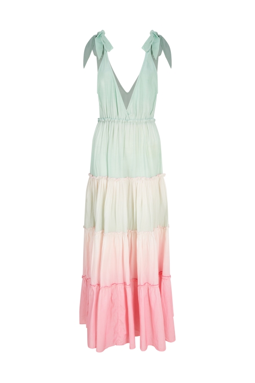 Jinka Maxi Dress Mint-Pink Ombre