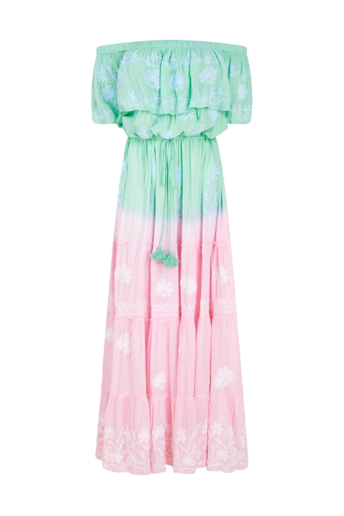 Mia Maxi Dress Aqua-Pink Ombre