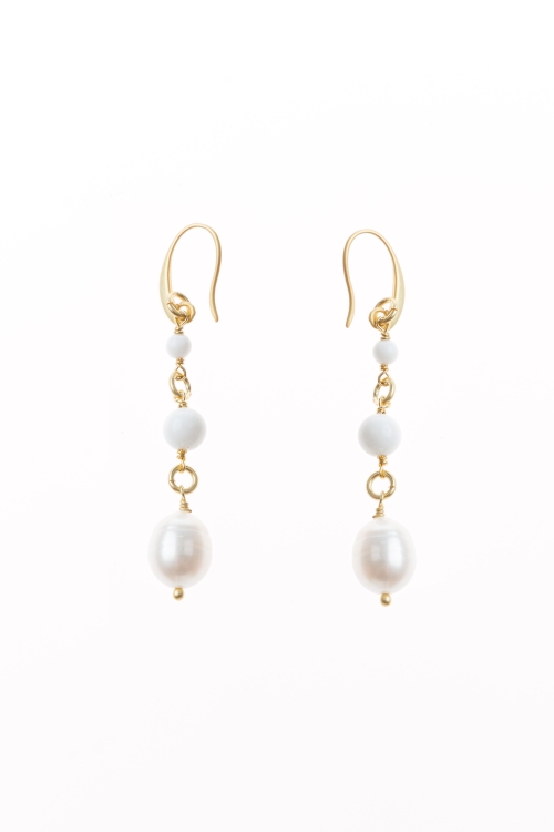 Charela White Chain Earrings