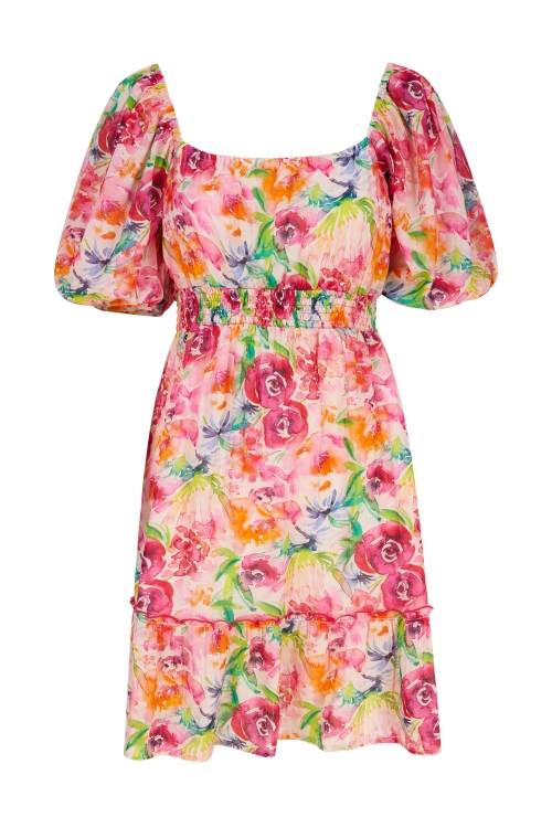 Raffi Mini Dress Pink Tropics