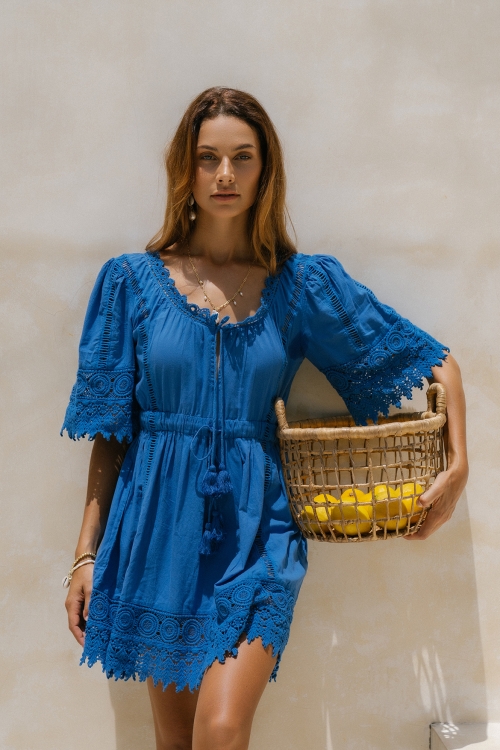 Sandy Mini Dress Greek Blue