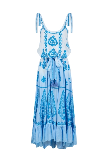 Atzaro Maxi Dress China Blue Ombre