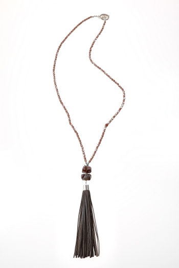 Agather Crystal Tassel Necklace
