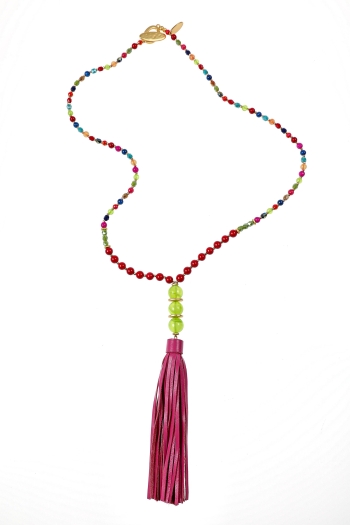 Azaela Pink Tassel Necklace