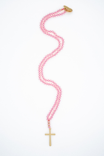 Cristina Pink Cross Necklace