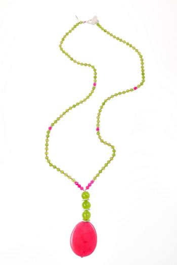 Freesia Lime Stone Necklace