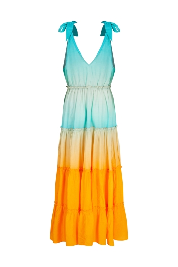 Jinka Maxi Dress Aqua-Orange Ombre