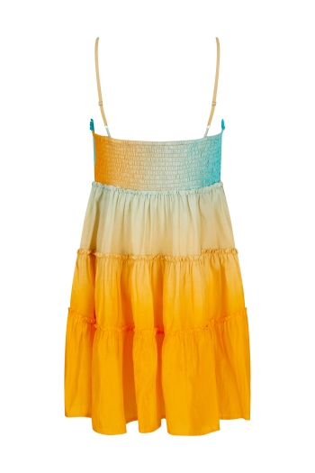 Julz Mini Dress Aqua-Orange Ombre