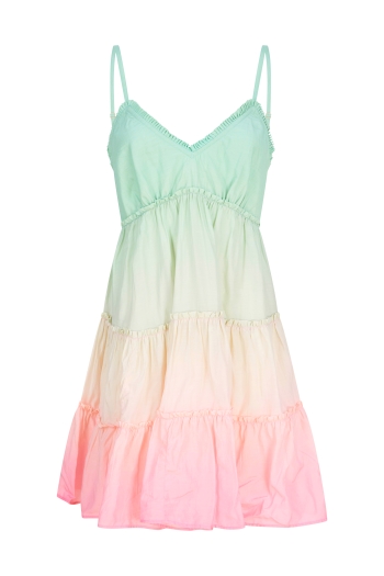 Julz Mini Dress Mint-Pink Ombre