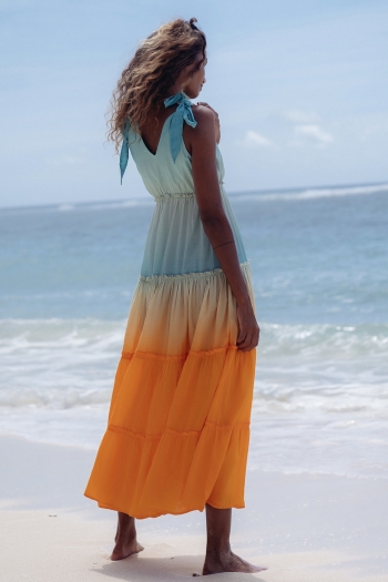 Jinka Maxi Dress Aqua-Orange Ombre