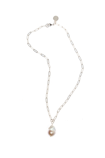 Lotus Pearl Chain Necklace