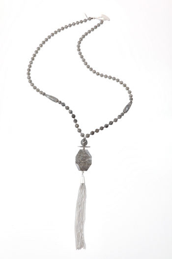 Lucilla Grey Tassel Necklace