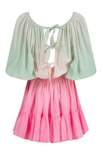 Mulan Mini Dress Mint-Pink Ombre