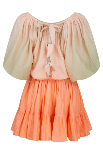 Mulan Mini Dress Peach-Pistachio Ombre