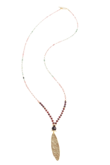 Arella Garnet Oval Necklace