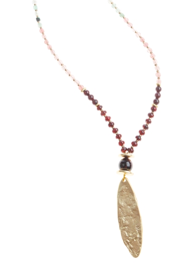 Arella Garnet Oval Necklace