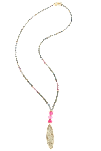 Arella Pink Oval Necklace