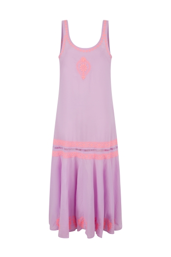 Roma Lilac-Neon Peach Dress