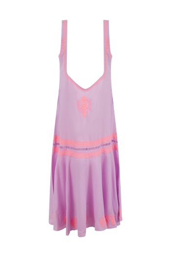 Roma Lilac-Neon Peach Dress