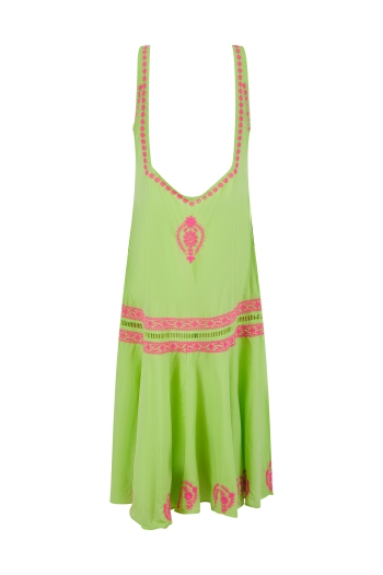 Roma Lime-Neon Pink Dress