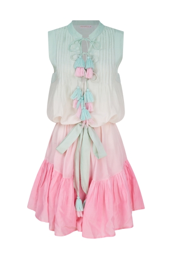 Tabby Dress Mint-Pink Ombre