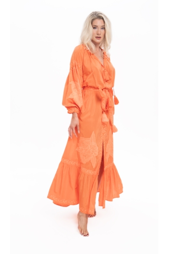 Taffi Maxi Dress Orange-Neon Orange