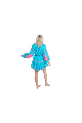 Tui Dress Aqua-Neon Pink