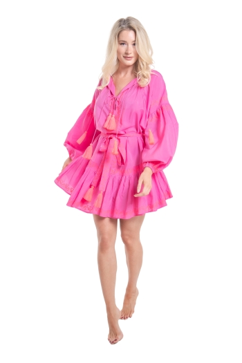 Tui Dress Neon Pink-Neon Coral