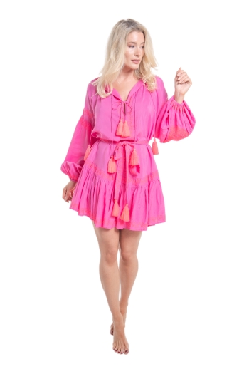 Tui Dress Neon Pink-Neon Coral